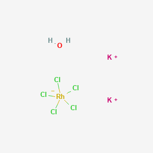 molecular formula Cl5H2K2ORh B12651814 Dipotassium aquapentachlororhodate CAS No. 15306-82-8