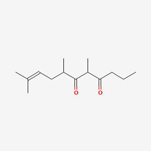 molecular formula C14H24O2 B12651828 5,7,10-Trimethylundec-9-ene-4,6-dione CAS No. 94201-70-4