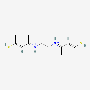 molecular formula C12H22N2S2+2 B12651944 2-Pentanethione, 4,4'-(1,2-ethanediyldinitrilo)bis- CAS No. 40006-83-5