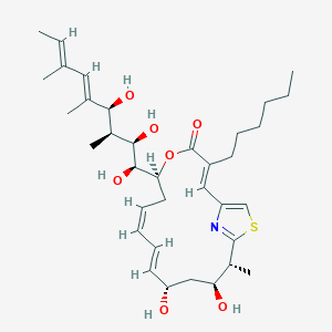 (2E,6S,8Z,10E,12S,14S,15R)-3-hexyl-12,14-dihydroxy-15-methyl-6-[(1S,2R,3S,4S,5E,7E)-1,2,4-trihydroxy-3,5,7-trimethyl-nona-5,7-dienyl]-5-oxa-17-thia-19-azabicyclo[14.2.1]nonadeca-1(18),2,8,10,16(19)-pentaen-4-one