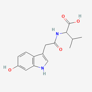 molecular formula C15H18N2O4 B1265202 2-[[2-(6-hydroxy-1H-indol-3-yl)acetyl]amino]-3-methylbutanoic acid 