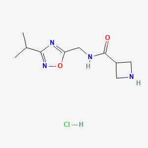 molecular formula C10H17ClN4O2 B12652160 N-{[3-(propan-2-yl)-1,2,4-oxadiazol-5-yl]methyl}azetidine-3-carboxamide hydrochloride 