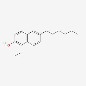 molecular formula C18H24O B12652229 2-Naphthol, 1-ethyl-6-hexyl- CAS No. 17294-95-0