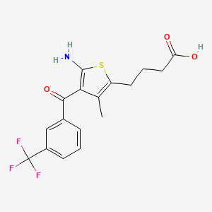 molecular formula C17H16F3NO3S B1265231 4-[5-Amino-3-methyl-4-[oxo-[3-(trifluoromethyl)phenyl]methyl]-2-thiophenyl]butanoic acid 