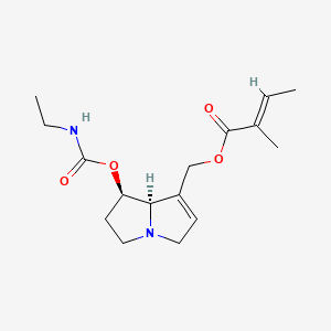 molecular formula C16H24N2O4 B12652374 Retronecine, 7-(N-ethylcarbamate) 9-tiglate CAS No. 78472-02-3