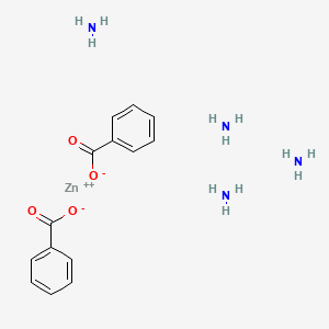 molecular formula C14H22N4O4Zn B12652417 Tetraamminezinc(2+) dibenzoate CAS No. 94246-66-9