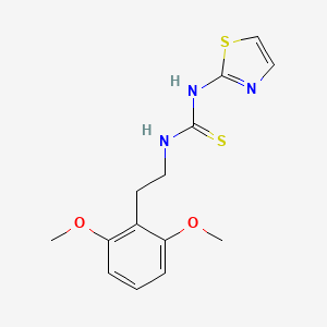 molecular formula C14H17N3O2S2 B12652471 Thiourea, N-(2-(2,6-dimethoxyphenyl)ethyl)-N'-2-thiazolyl- CAS No. 149486-31-7