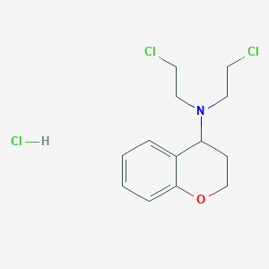 molecular formula C13H18Cl3NO B12652481 N,N-bis(2-chloroethyl)-3,4-dihydro-2H-chromen-4-amine;hydrochloride CAS No. 81816-63-9