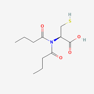 molecular formula C11H19NO4S B12652536 N,N'-Bis(1-oxobutyl)-L-cysteine CAS No. 85038-49-9