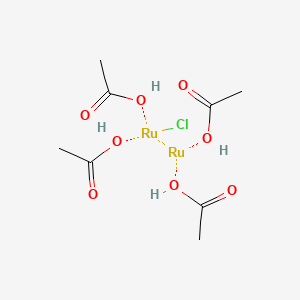 molecular formula C8H16ClO8Ru2 B12652578 acetic acid;chlororuthenium;ruthenium CAS No. 38833-34-0