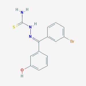 molecular formula C14H12BrN3OS B1265260 [(E)-[(3-bromophenyl)(3-hydroxyphenyl)methylidene]amino]thiourea 