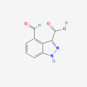molecular formula C9H6N2O3 B1265267 4-甲酰-1H-吲唑-3-羧酸 CAS No. 885519-90-4
