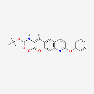molecular formula C24H24N2O5 B1265270 Methyl 2-[(tert-butoxycarbonyl)amino]-3-(2-phenoxy-6-quinolinyl)-2-propenoate 