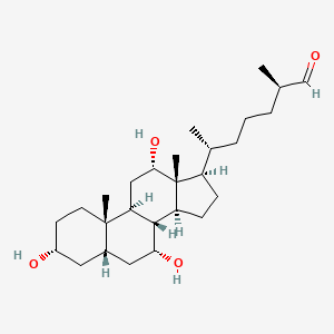 molecular formula C27H46O4 B1265271 (25R)-3alpha,7alpha,12alpha-trihydroxy-5beta-cholestan-26-al 