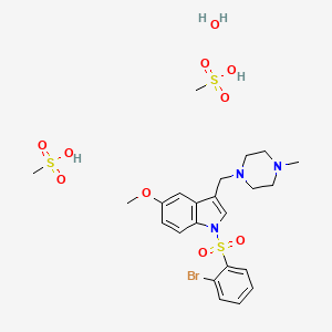 molecular formula C23H34BrN3O10S3 B12652874 SUVN-502 dimesylate monohydrate CAS No. 1791396-45-6
