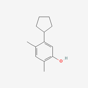 molecular formula C13H18O B12652927 5-Cyclopentyl-2,4-xylenol CAS No. 60834-69-7