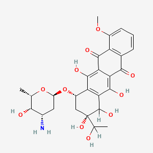 molecular formula C27H31NO11 B12652954 (7S,9S)-7-[(2R,4S,5S,6S)-4-amino-5-hydroxy-6-methyloxan-2-yl]oxy-6,9,10,11-tetrahydroxy-9-(1-hydroxyethyl)-4-methoxy-8,10-dihydro-7H-tetracene-5,12-dione CAS No. 61288-21-9