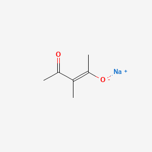 molecular formula C6H9O2.Na<br>C6H9NaO2 B12652973 2,4-Pentanedione, 3-methyl-, ion(1-), sodium CAS No. 34916-51-3