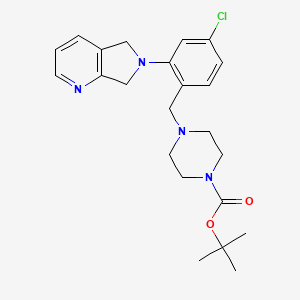 molecular formula C23H29ClN4O2 B12653058 tert-butyl 4-[(4-chloro-2-[5H,6H,7H-pyrrolo[3,4-b]pyridin-6-yl]phenyl)methyl]piperazine-1-carboxylate 
