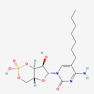 molecular formula C16H26N3O7P B12653127 5-n-Octylcytidine 3',5'-cyclic monophosphate CAS No. 117309-94-1