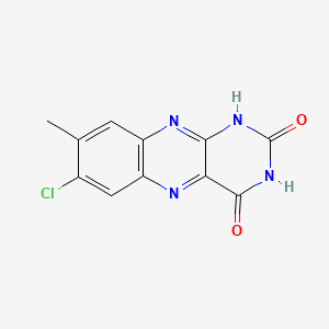 molecular formula C11H7ClN4O2 B12653236 Benzo(g)pteridine-2,4(1H,3H)-dione, 7-chloro-8-methyl- CAS No. 63528-76-7