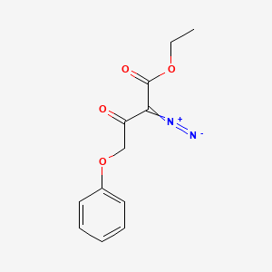 molecular formula C12H12N2O4 B12653324 ethyl 2-diazo-3-oxo-4-phenoxybutanoate CAS No. 14650-51-2