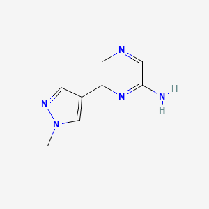 molecular formula C8H9N5 B12653383 6-(1-Methylpyrazol-4-yl)pyrazin-2-amine 