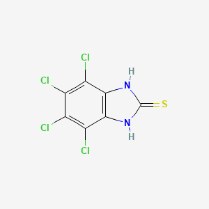molecular formula C7H2Cl4N2S B12653418 4,5,6,7-Tetrachloro-1,3-dihydrobenzimidazole-2-thione CAS No. 18392-42-2