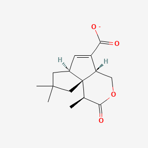 molecular formula C15H19O4- B1265343 pentalenolactone D(1-) 