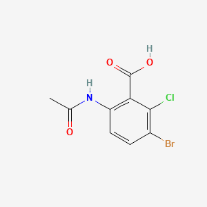 molecular formula C9H7BrClNO3 B12653437 Benzoic acid, 6-(acetylamino)-3-bromo-2-chloro- CAS No. 125328-77-0