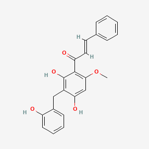molecular formula C23H20O5 B1265344 2',4'-Dihydroxy-3'-(2-hydroxy benzyl)-6'-methoxy chalcone 