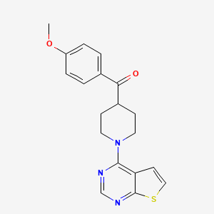 molecular formula C19H19N3O2S B1265352 (4-Methoxyphenyl)-[1-(4-thieno[2,3-d]pyrimidinyl)-4-piperidinyl]methanone 