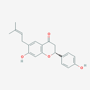 molecular formula C20H20O4 B1265358 （2R）-7-羟基-2-(4-羟基苯基)-6-(3-甲基丁-2-烯基)-2,3-二氢色满-4-酮 