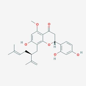 (2R)-2-(2,4-Dihydroxyphenyl)-7-hydroxy-5-methoxy-8-[(2S)-5-methyl-2-prop-1-en-2-ylhex-4-enyl]-2,3-dihydrochromen-4-one