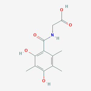molecular formula C12H15NO5 B1265360 N-(2,4-dihydroxy-3,5,6-trimethylbenzoyl)glycine 