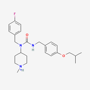 4-{[(4-Fluorophenyl)methyl]({[4-(2-methylpropoxy)phenyl]methyl}carbamoyl)amino}-1-methylpiperidin-1-ium