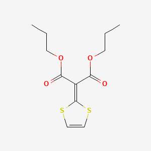 molecular formula C12H16O4S2 B12653622 Propanedioic acid, 1,3-dithiol-2-ylidene-, dipropyl ester CAS No. 59937-37-0