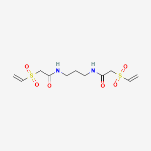 molecular formula C11H18N2O6S2 B12653649 1,3-Bis(vinylsulfonylacetamido)propane CAS No. 93629-90-4