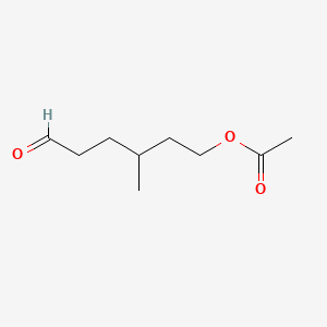 molecular formula C9H16O3 B12653992 6-Oxo-3-methylhexyl acetate CAS No. 84145-52-8