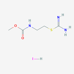 molecular formula C5H12IN3O2S B12654005 methyl N-(2-carbamimidoylsulfanylethyl)carbamate;hydroiodide CAS No. 6345-31-9
