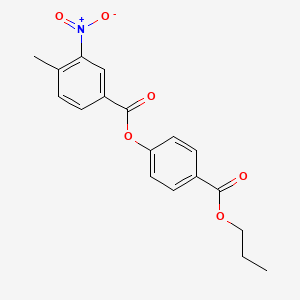 molecular formula C18H17NO6 B12654075 p-(Propoxycarbonyl)phenyl 3-nitro-p-toluate CAS No. 83573-57-3