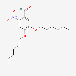 molecular formula C19H29NO5 B12654183 4,5-Bis(hexyloxy)-2-nitrobenzaldehyde CAS No. 80879-55-6