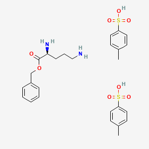 molecular formula C26H34N2O8S2 B12654204 Benzyl L-ornithine di(4-toluenesulphonate) CAS No. 33303-49-0