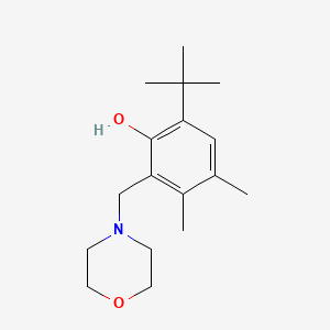 molecular formula C17H27NO2 B12654374 6-tert-Butyl-2-(morpholinomethyl)-3,4-xylenol CAS No. 93982-29-7