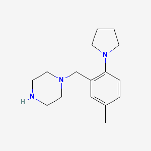 molecular formula C16H25N3 B12654380 1-[[5-Methyl-2-(pyrrolidin-1-yl)phenyl]methyl]piperazine 