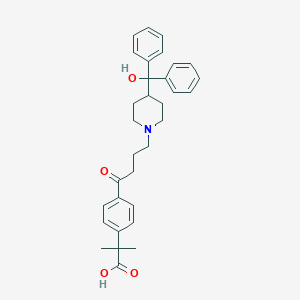 molecular formula C32H37NO4 B126545 2-(4-(4-(4-(Hydroxydiphenylmethyl)piperidin-1-yl)butanoyl)phenyl)-2-methylpropanoic acid CAS No. 76811-98-8