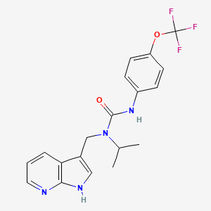 molecular formula C19H19F3N4O2 B12654516 Urea, N-(1-methylethyl)-N-(1H-pyrrolo[2,3-b]pyridin-3-ylmethyl)-N'-[4-(trifluoromethoxy)phenyl]- 