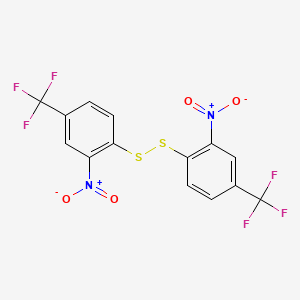 molecular formula C14H6F6N2O4S2 B1265454 Disulfide, bis[2-nitro-4-(trifluoromethyl)phenyl] CAS No. 860-39-9