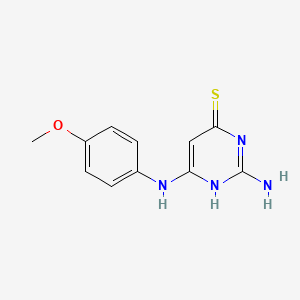 molecular formula C11H12N4OS B12654615 2-amino-6-(4-methoxyanilino)-1H-pyrimidine-4-thione CAS No. 91089-12-2