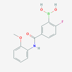 molecular formula C14H13BFNO4 B12654622 2-Fluoro-5-(2-methoxyphenylcarbamoyl)benzeneboronic acid 